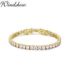 5mm 925 Sterling Silver Gold Color Round CZ Zironia Tennis Bracelets Pulseras Pulseira Bracelete Women Girls Wedding Jewelry 2024 - buy cheap