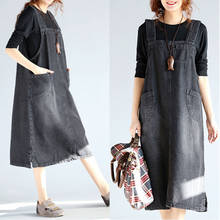 Summer Jeans Dress Women Suspenders Denim Dresses Female Overalls 2022 Korean Casual Long Sundress Robe Femme Vrouw Jurk F170 2024 - buy cheap