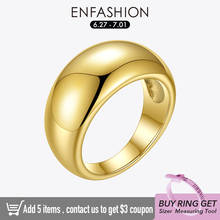 ENFASHION-anillo curvo Punk para mujer, sortija lisa de acero inoxidable Color dorado, joyería clásica 2020, Anillos R204055 2024 - compra barato