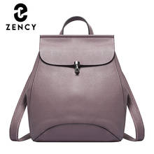 Zency Soft Genuine Leather Rucksack 2022 New Fashion Trend Women Backpack Large Capacity  Shoulder Bag Girl Back To School Bag 2024 - buy cheap