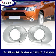 Luz antiniebla del parachoques delantero del coche, carcasa del marco de la lámpara para Mitsubishi Outlander 2013 2014 2015, cubierta de luz antiniebla plateada 2024 - compra barato