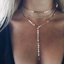 High Qualtily Sexy Multilayer Sequins Rhinestone Tassel Pendants Necklace Choker Collar Women Jewelry Accessories 2024 - buy cheap