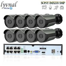 LYVNAL h.265 5mp ip camera poe 48v with audio outdoor UHD video 8CH nvr poe plug and play cctv system 8ch Surveillance poe kit 2024 - buy cheap