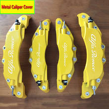 Kunbaby capa de pinça de freio em metal, amarelo com logotipo alfa romeo branco, decoração de carro para traseiro dianteiro, frete grátis 2024 - compre barato