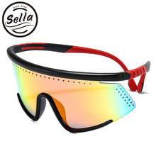 Sella 2021 New Oversized Sport Sunglasses Men Women Colorful Film Coating Sheild Sun Glasses Anti-UV Silicon Legs Glasses 2024 - buy cheap