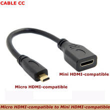 D Type Micro HDMI-compatible 1.4 Male to Mini HDMI-compatible Female C Type Extension Cable 10cm for Digital camera HDTV 2024 - buy cheap