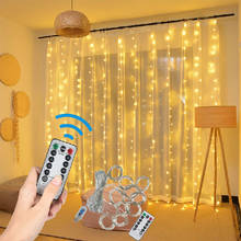 3 Meter LED Fairy Lights Garland Window Curtain Lamp Remote Control USB String Light New Year Christmas Decorations Home Bedroom 2024 - buy cheap