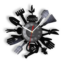 Садовые инструменты настенные часы кухонный Настенный декор культиватор Виниловая пластинка настенные часы теплица новоселье подарок для садовника 2024 - купить недорого