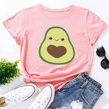Graphic Tees for Women Cotton Short Sleeve Tee Woman T-Shirts Female Shirt Tops Summer Casual Clothes Avocado Heart Love Belly 2024 - buy cheap