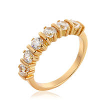 Anel feminino de zircônio cúbico cor dourada, anel para noivado e casamento, joia de bague 2024 - compre barato