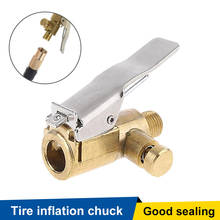 New Advanced Car Tire Air Chuck Inflator Pump Valve Connector Clip-on Adapter Car Brass 8mm Tyre Wheel Valve For Inflatable Pump