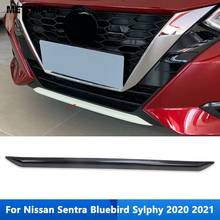 Car Accessories For Nissan Sentra Bluebird Sylphy 2020 2021 Chrome Front Lower Bumper Lip Body Kit Spoiler Cover Trim Sticker 2024 - buy cheap