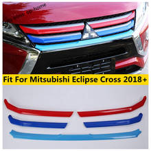 Tricolor Front Engine Hood Center Grille Grill Strip Cover Trim For Mitsubishi Eclipse Cross 2018 -2021 ABS Exterior Accessories 2024 - buy cheap