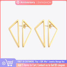 Enfashion Triangle Double Sided Earrings Stud Earring Gold color Earings Stainless Steel Earrings For Women Jewelry Brincos 2024 - buy cheap