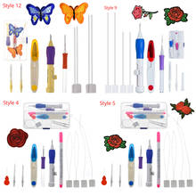 Embroidery Stitching Punch Pen Set With Embroidery Applique Magic Embroidery Pen Punch Tools DIY Needle Arts Craft With Case 2024 - buy cheap