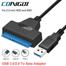 Congdi USB SATA 3 Cable Sata To USB 3.0 Adapter UP To 6 Gbps Support 2.5Inch External SSD HDD Hard Drive 22 Pin Sata III A25 2.0 2024 - buy cheap