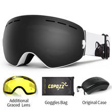 COPOZZ Ski Goggles with Case & Yellow Lens UV400 Anti-fog Spherical Ski Glasses Skiing Men Women Snow Goggles + Lens + Box Set 2024 - buy cheap
