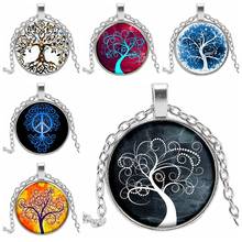 2019 New Latest Tree of Life Statement Necklace Art Photo Glass Cabochon Pendant Charm Female Necklace Necklace Gift Jewelry 2024 - buy cheap