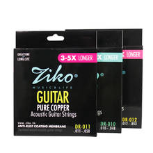 Ziko-cordas de guitarra dr series 010-048 011-050 012-053 para violão, cordas acústicas de cobre puro com revestimento anti-ferrugem 2024 - compre barato