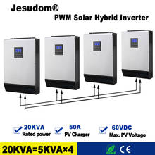Inversor híbrido Solar de 20KVA DC48V a AC230V, controlador Solar PWM de 48V50A integrado con cargador de CA para sistema de energía Solar, 4 Uds. 2024 - compra barato