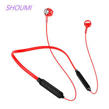 Shoumi-auriculares inalámbricos con Bluetooth, audífonos deportivos magnéticos estéreo impermeables, intrauditivos con micrófono para Samsung y Xiaomi 2024 - compra barato