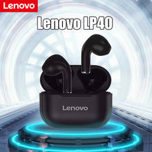 Оригинальные наушники Lenovo LP40, Bluetooth, беспроводные наушники, шумоподавление, бас, гарнитура с микрофоном, стерео, спортивные TWS наушники 2024 - купить недорого