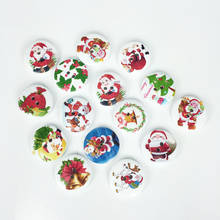 100Pcs Christmas Fashion Fancy Bulk Mixed Wood Button Sewing Accessories Decorative Buttons Handmade Scrapbooking Craft DIY 15mm 2024 - buy cheap