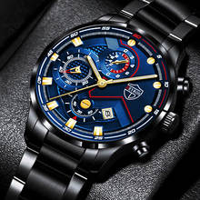 Fashion Mens Black Watches Luxury Men Stainless Steel Analog Luminous Watch Man Business Casual Calendar Quartz WristWatch Clock 2024 - buy cheap