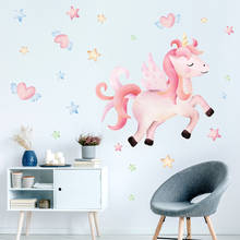 Cartoon Unicorn Animal Wall Stickers Vinyl DIY Horse Wall Decals for Kids Rooms Baby Bedroom Children Nursery Home Decoration 2024 - buy cheap
