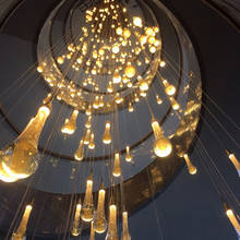 Modern long stair chandelier large gold led luxury crystal lights for living room indoor villa kitchen island wire hang lamps 2024 - buy cheap