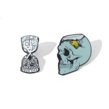 Metal Enamel Pin Hourglass Ghost Skull Fish Tank Skull Badge Brooch Bag Denim Shirt Lapel Pin Gothic Jewelry Accessories Gift 2024 - buy cheap