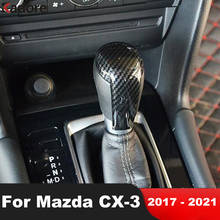 Для Mazda CX-3 CX3 2015-2018 2019 2020 аксессуары для интерьера из углеродного волокна крышка головки переключения передач отделка наклейка для автомобиля Стайлинг 2024 - купить недорого