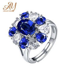 Anillos Yuzuk Luxury Brand New 925 Sterling Silver Fashion Water Drop Sapphire Ring For Prom Wedding Engagement Rings Brand Gift 2024 - buy cheap