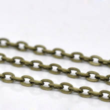 DoreenBeads-cadena abierta de eslabones planos, tono bronce, 10M, 4x3mm (B12779) 2024 - compra barato
