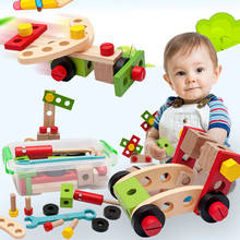 Juego de Herramientas de bloques de atornillar de madera para niños, Kit de construcción de modelos de coche, combinación de accesorios de tuerca, desmontaje, 28 Uds. 2024 - compra barato