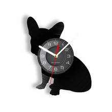 Reloj de pared de Bulldog Francés para decoración del hogar, con diseño de perro francés, con registro de vinilo, para mascotas y cachorros 2024 - compra barato