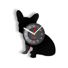 French Bulldog Wall Clock Franco the Dog Breed Frenchie Dog Vinyl Record Wall Clock Puppy Pet Home Decor Dog Silhouette Clock 2024 - buy cheap