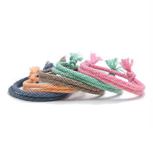 Pulsera de cuerda de algodón hecha a mano para hombre y mujer, brazalete de hilo de la amistad de la suerte, Color lindo 2024 - compra barato