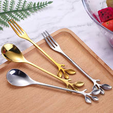 1PC Mini Dessert Spoon Vintage Exquisite Branch Shape Small Coffee Spoon Royal Style Flatware for Snacks Kitchen Dining Bar 2024 - buy cheap