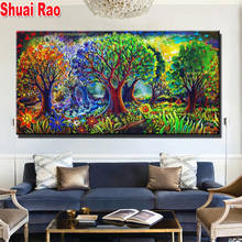 Tree of Life Art 5D Diamond Painting Yggdrasil Magical Landscape Cross Stitch Kits diy Diamond Mosaic Amazing Artwork Home Decor 2024 - buy cheap