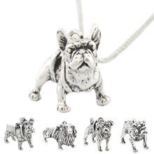 5 Style Vintage Kpop French Bulldog & Pug & Dachahund Dog Pet Pendant Necklaces for Women Men Jewellry Wholesale Long Chain 2024 - buy cheap