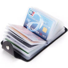 Porta-cartões de crédito com função pu, carteiras femininas e masculinas, em cores sólidas, organizador de cartões de identificação e visita, 1 peça 2024 - compre barato