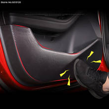 Car PU Leather Door Protector Pad Door Plank Anti Kick Anti-dirty Pad Mat Cover Sticker for Mazda 3 Axela 2022 2019 2020 2021 2024 - buy cheap
