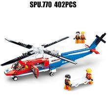 0886 402 piezas, Avión de rescate marino, helicóptero, bloques de construcción, juguete 2024 - compra barato
