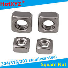 304 / 316 stainless steel square nut \ square nut m3m4m5m6m8m10m12 DIN557 10PCS 2024 - buy cheap