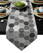 Grey Honeycomb Wedding Party Table Runners Coffee Table Decoration Home Garden Table Cloth 2024 - buy cheap
