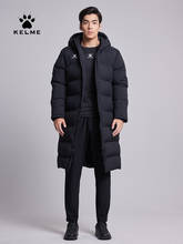 Мужская зимняя куртка KELME, длинная однотонная Спортивная тренировочная куртка, Мужская верхняя одежда, теплая искусственная кожа для мужчин и женщин 3881406 2024 - купить недорого