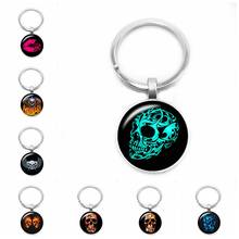 LLavero de calavera con personalidad, joyería de regalo de Halloween, cabujón de cristal de 25mm, novedad de 2019 2024 - compra barato