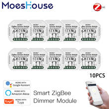 MoesHouse Mini DIY Tuya ZigBee 3.0 Smart Dimmer Switch Module Hub Required Smart Life App Alexa Google Home Voice Control 1/2Way 2024 - buy cheap