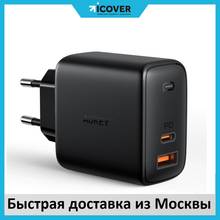Wall Charger Aukey Omnia mix PD 65W USB-A/C pa-b3 (black) fast charging for phone and tablet USB Type C